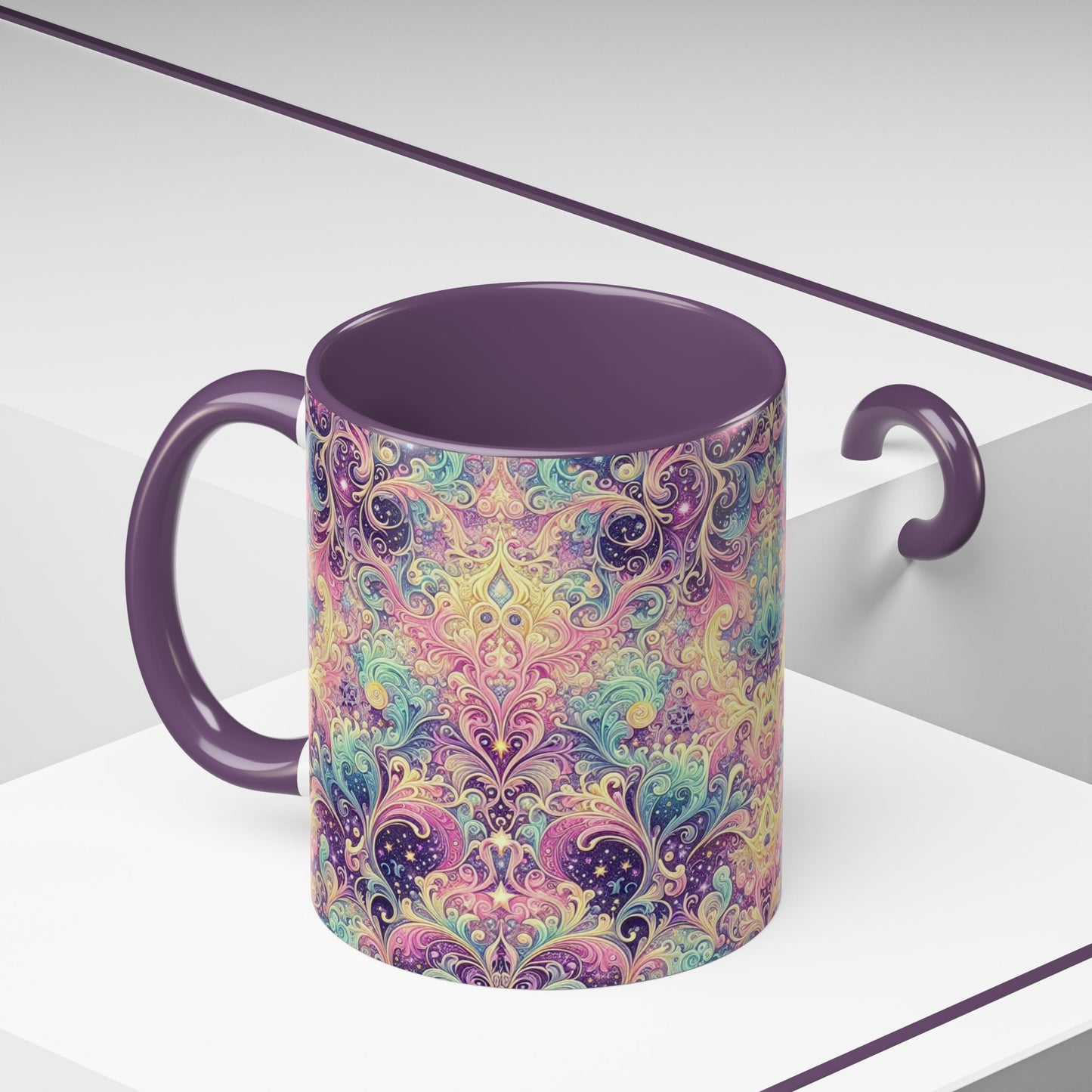 Taza de café con psicodelia pastel (325 y 430 ml)
