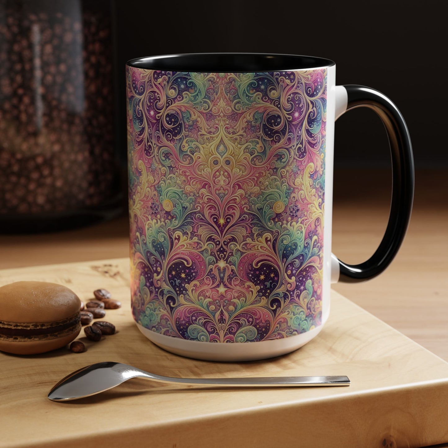 Taza de café con psicodelia pastel (325 y 430 ml)