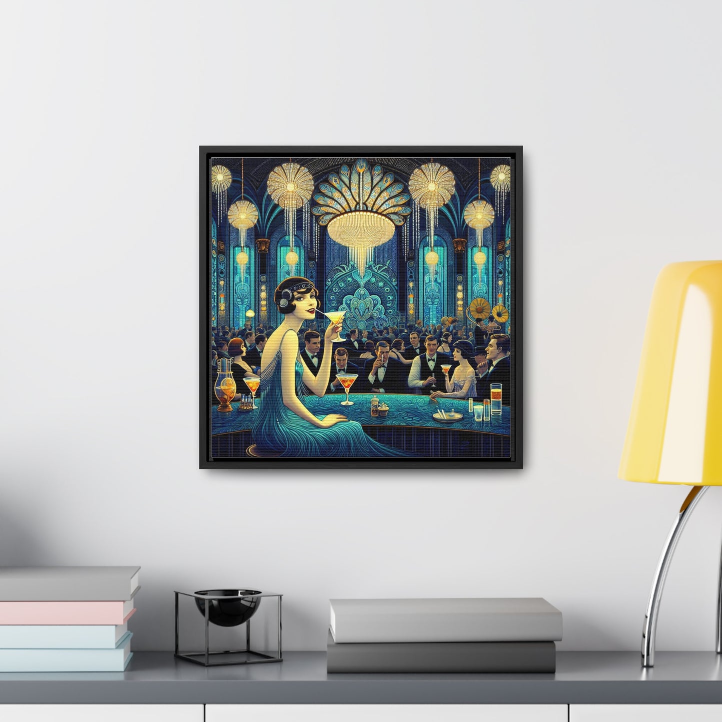 Flapper Days, lienzo de galería, marco cuadrado