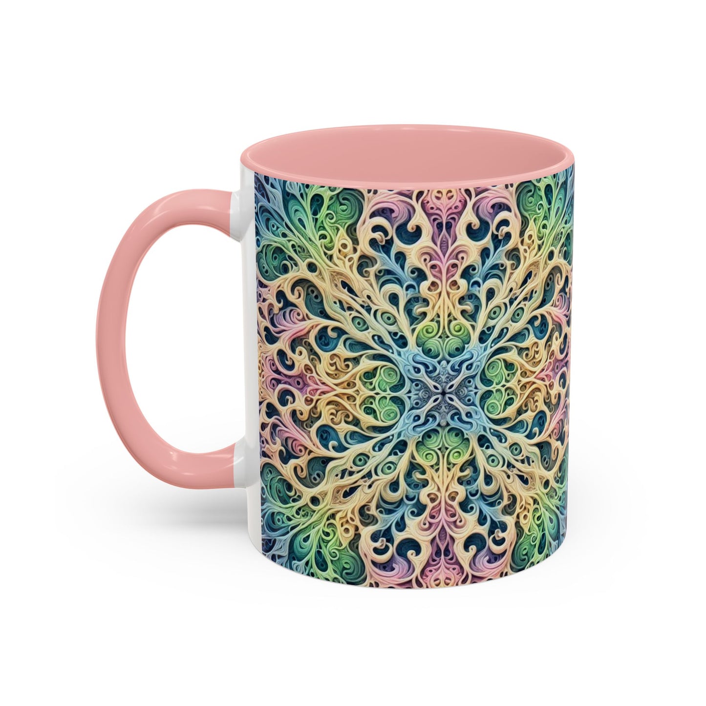 Taza de café con detalles de mandala colorido - 325 ml y 430 ml