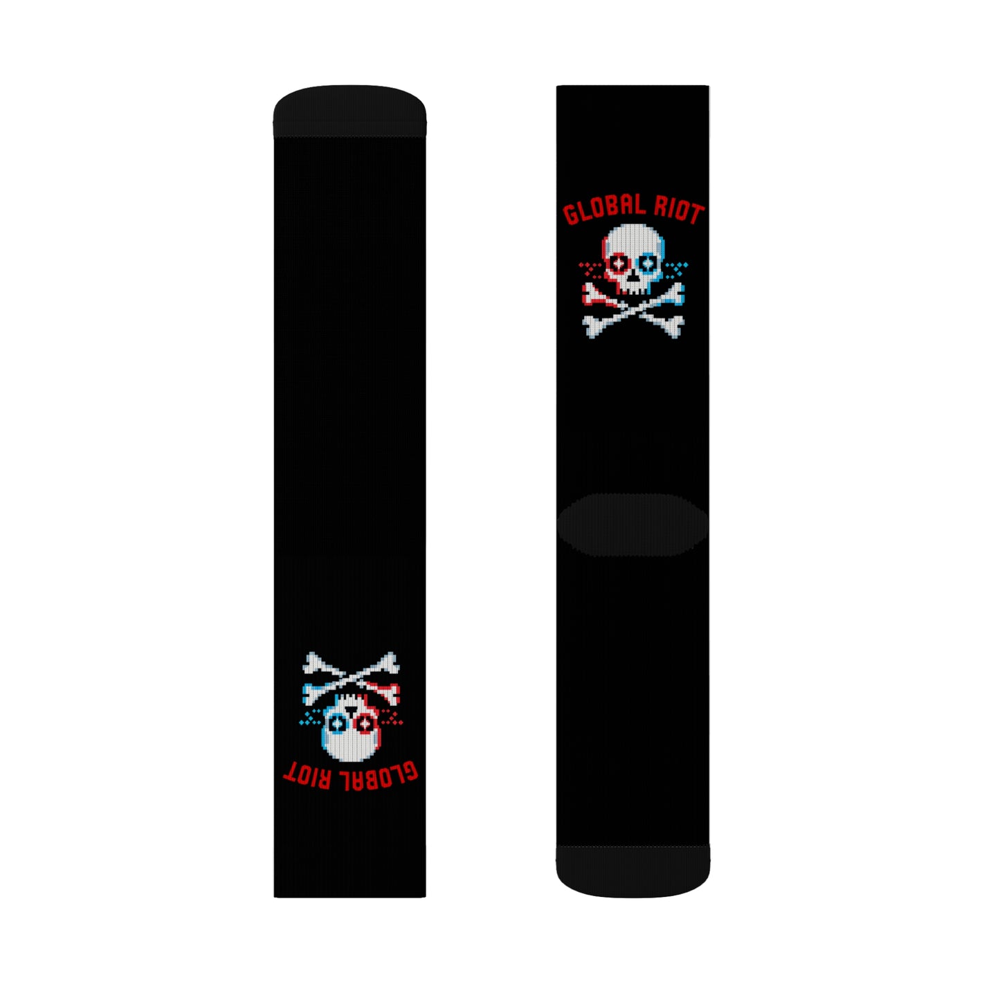 Global Riot Pixel Skull Crew Socks
