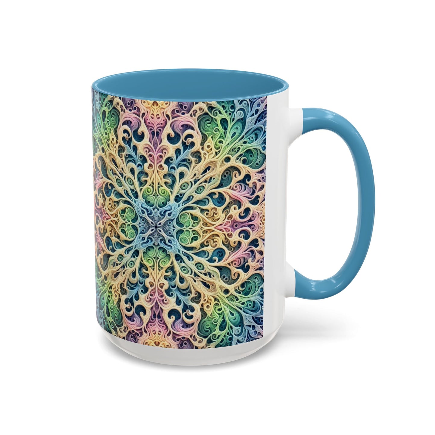 Taza de café con detalles de mandala colorido - 325 ml y 430 ml