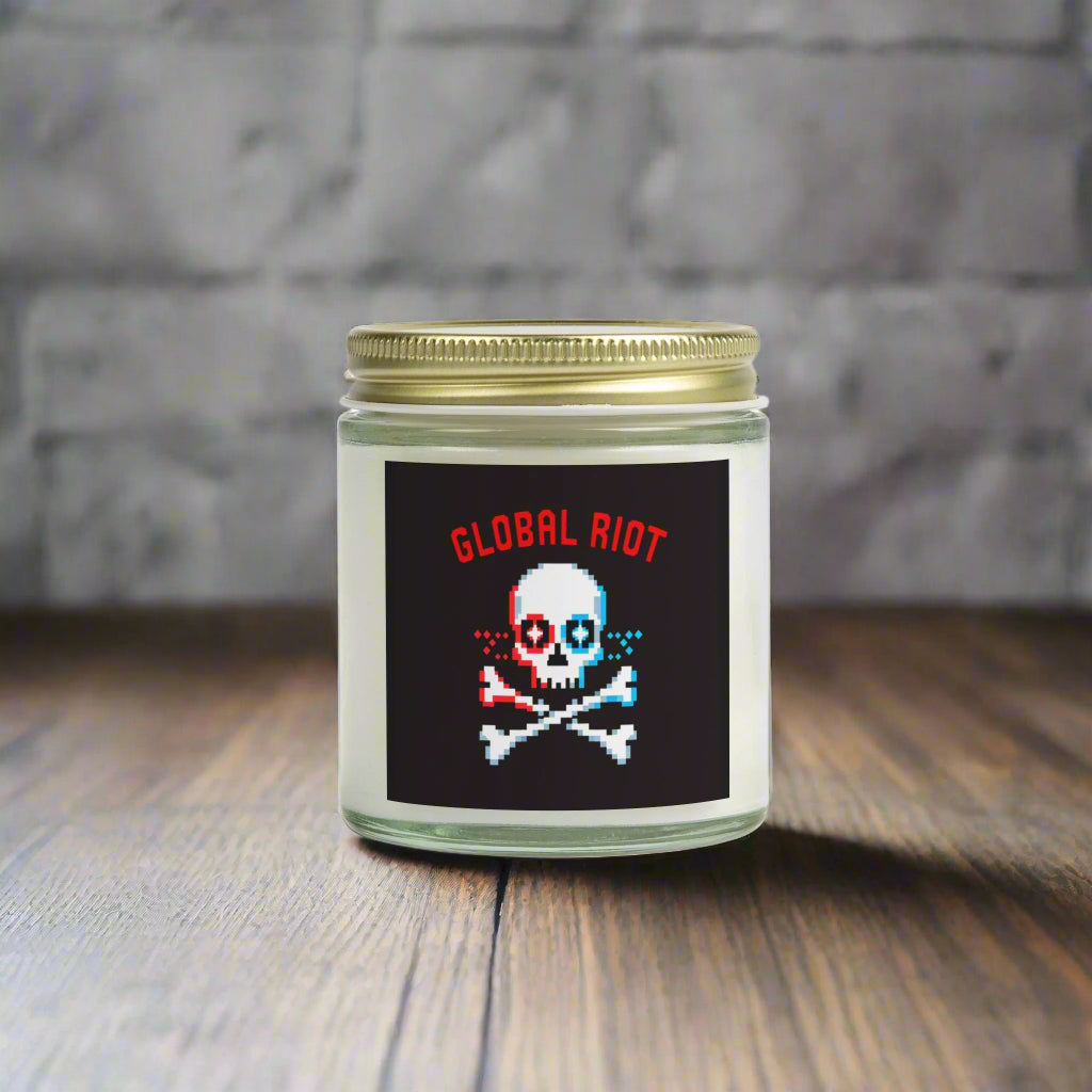 Velas perfumadas Global Riot - Cera de coco y albaricoque (113 g, 254 g) - Decoración única para celebraciones y relajación