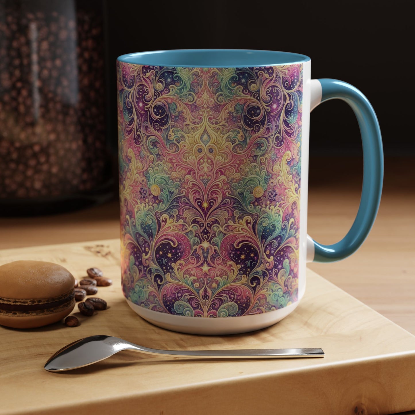 Taza de café con psicodelia pastel (325 y 430 ml)