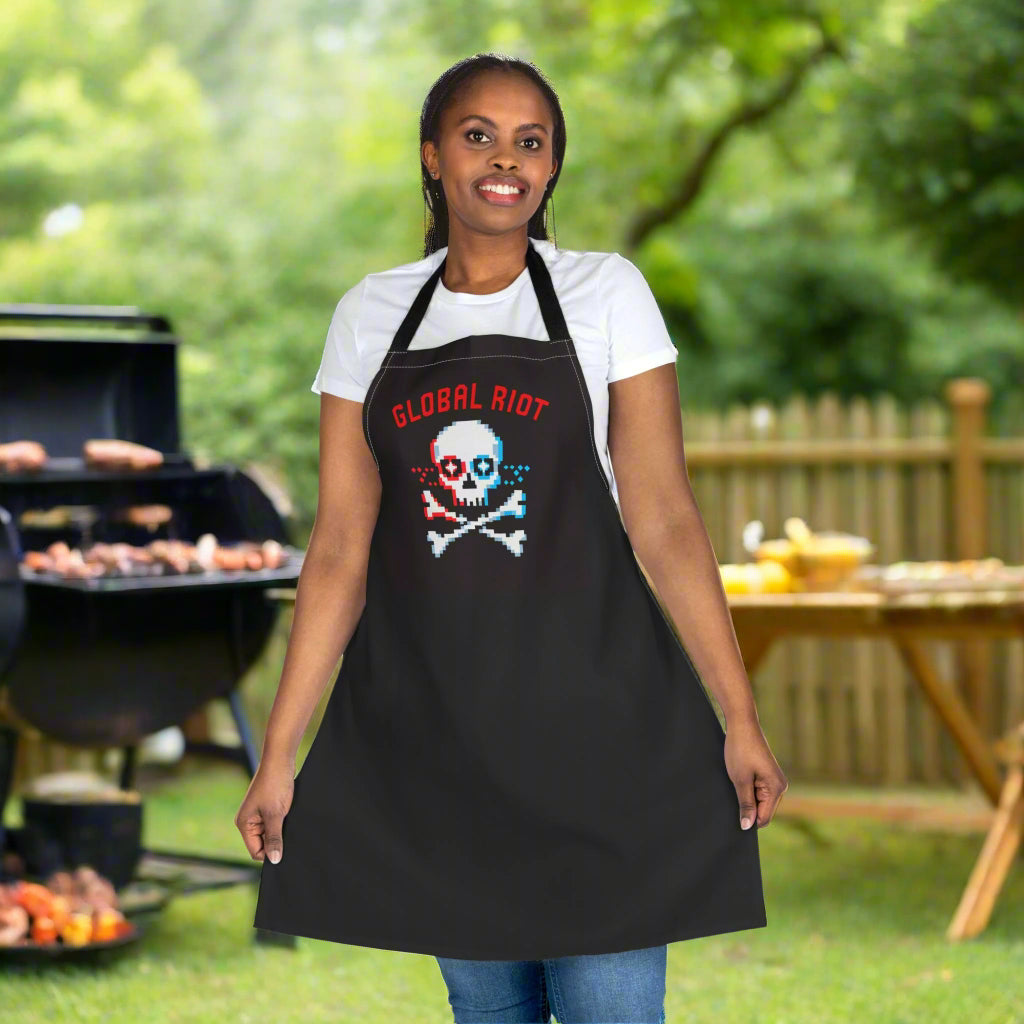 Global Riot Pixel Skull Apron