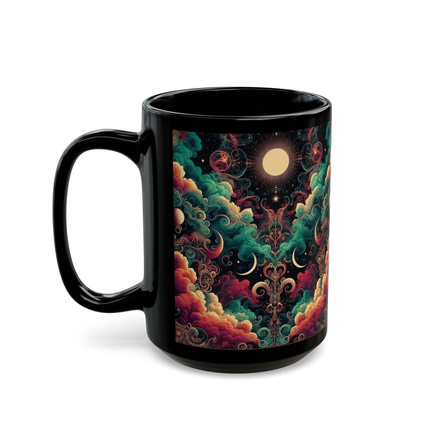 Taza negra Nebulosa Psicodélica - 325 ml y 430 ml