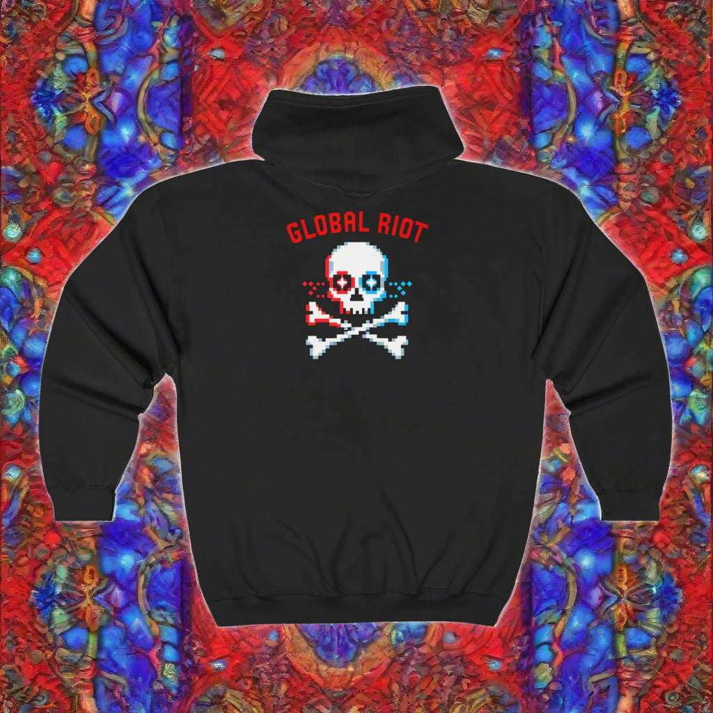 Sudadera con capucha y cremallera Pixel Skull de Global Riot