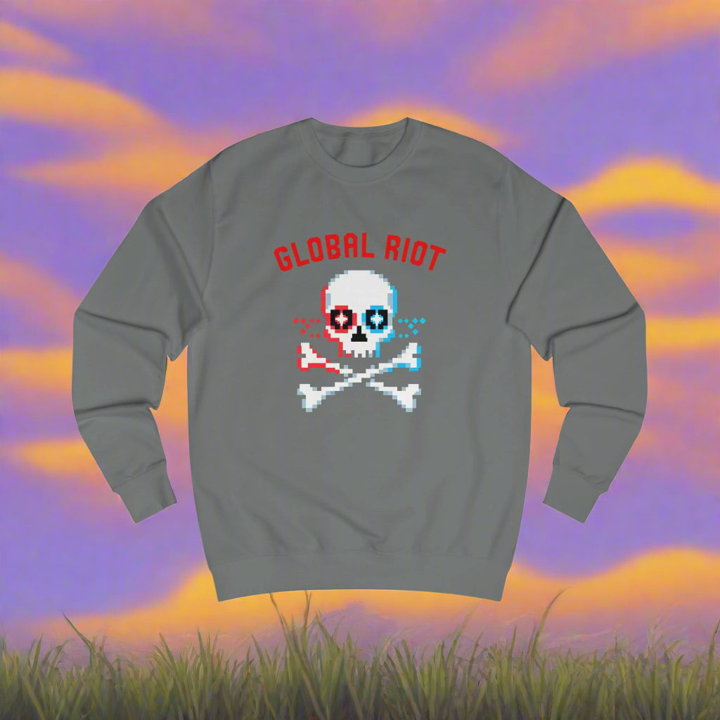Sudadera unisex con calavera pixelada de Global Riot