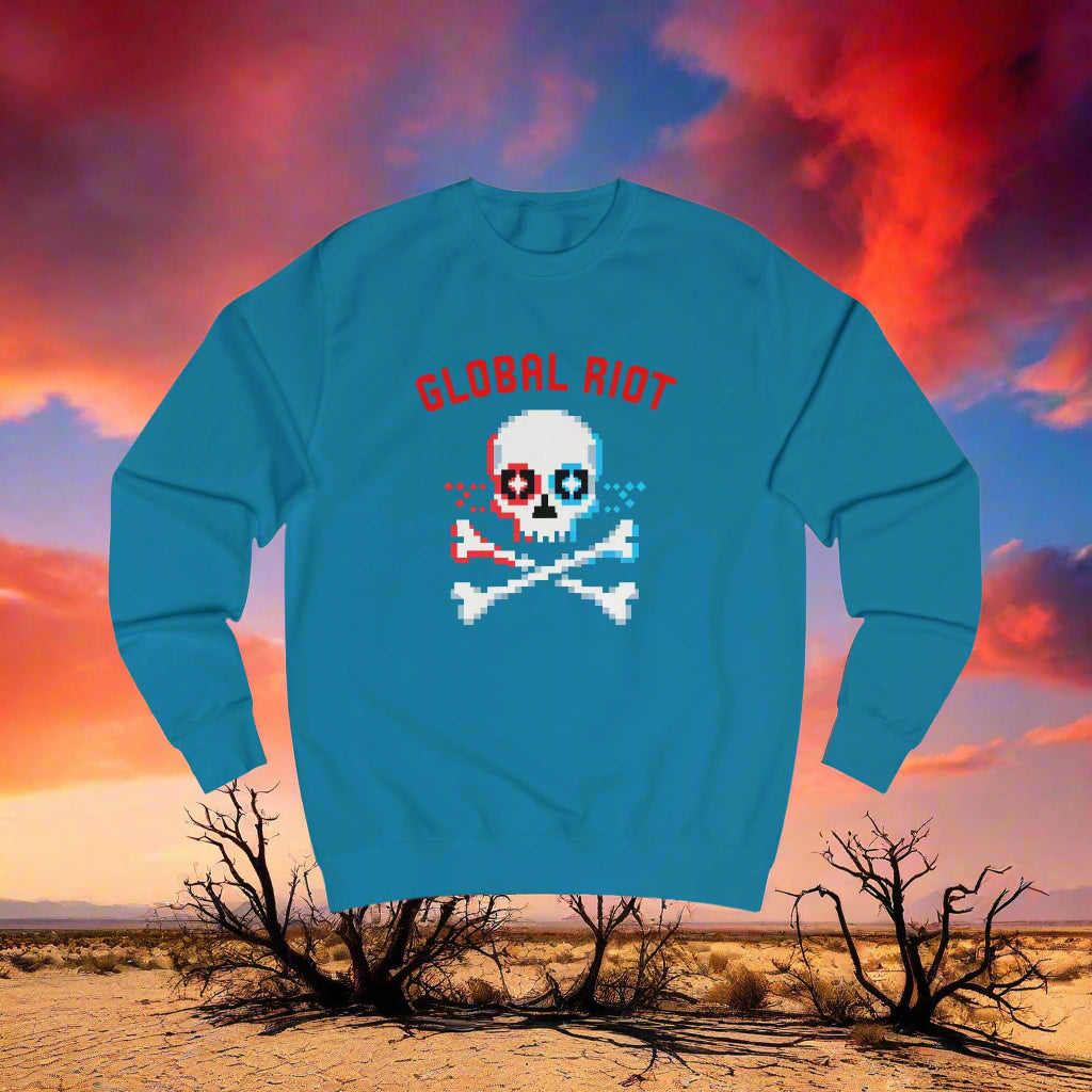 Sudadera unisex con calavera pixelada de Global Riot