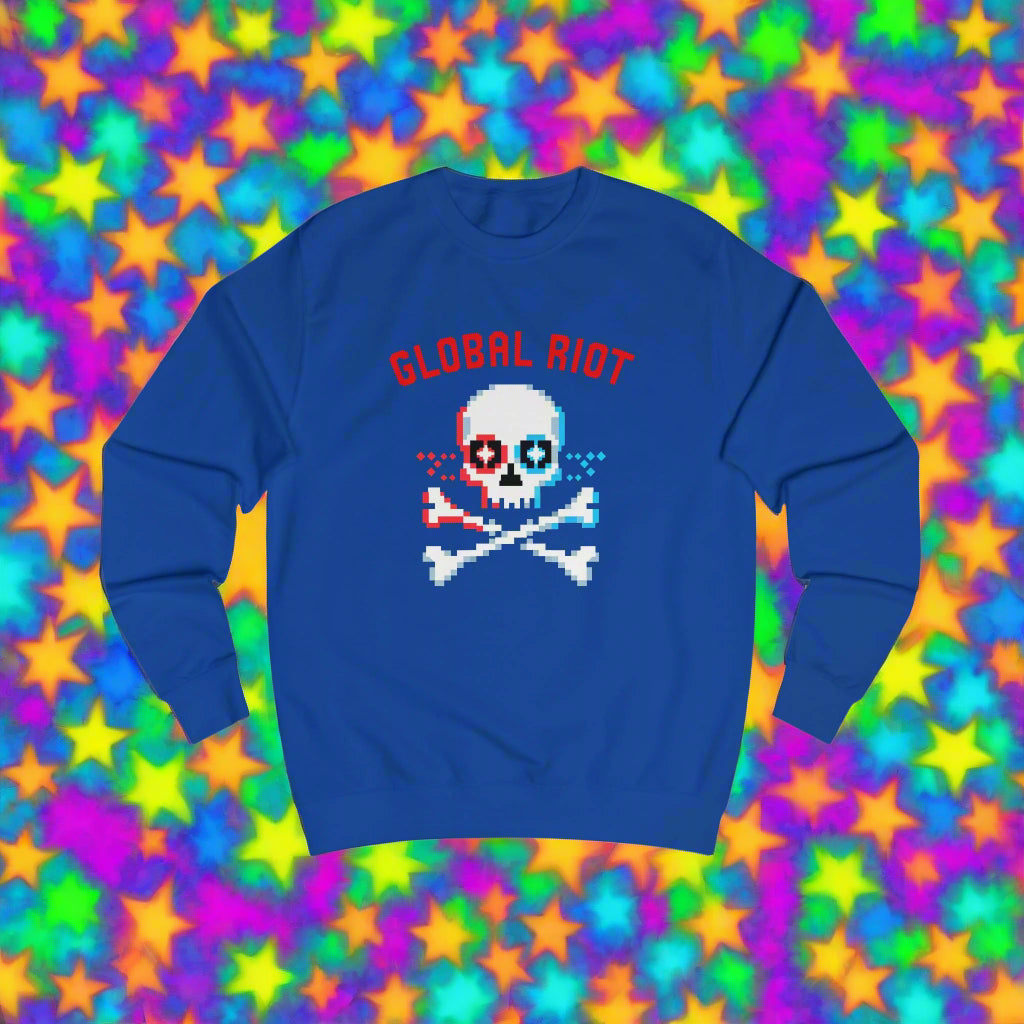 Sudadera unisex con calavera pixelada de Global Riot