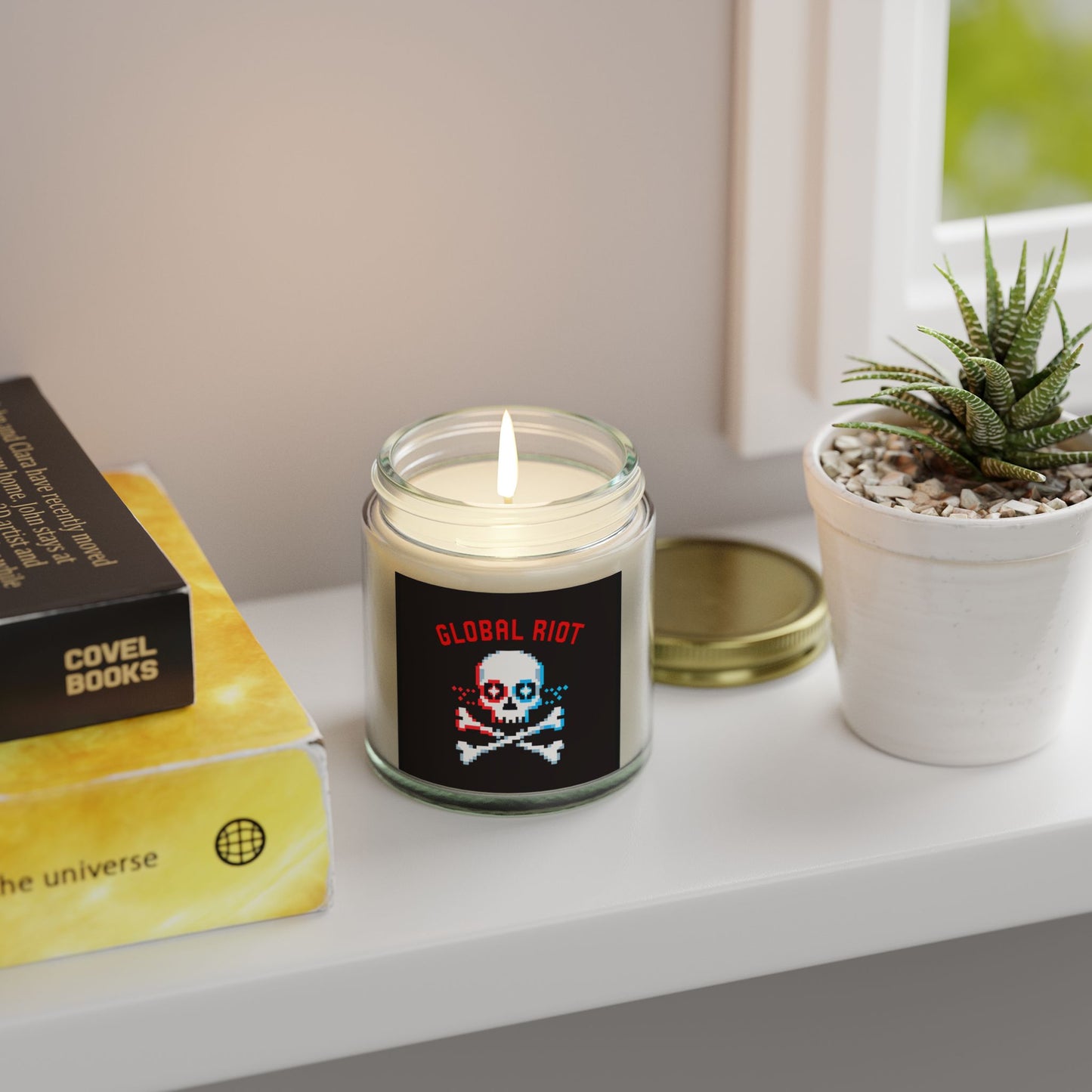 Velas perfumadas Global Riot - Cera de coco y albaricoque (113 g, 254 g) - Decoración única para celebraciones y relajación