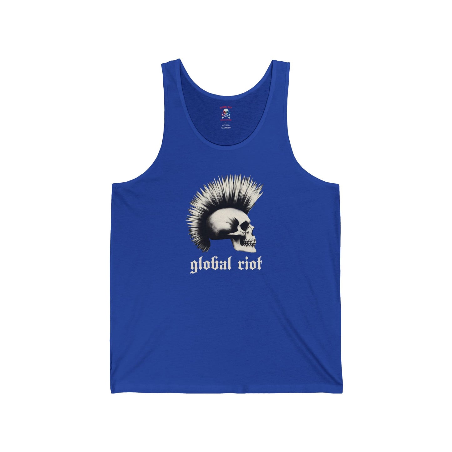 Camiseta sin mangas unisex con calavera punk de Global Riot
