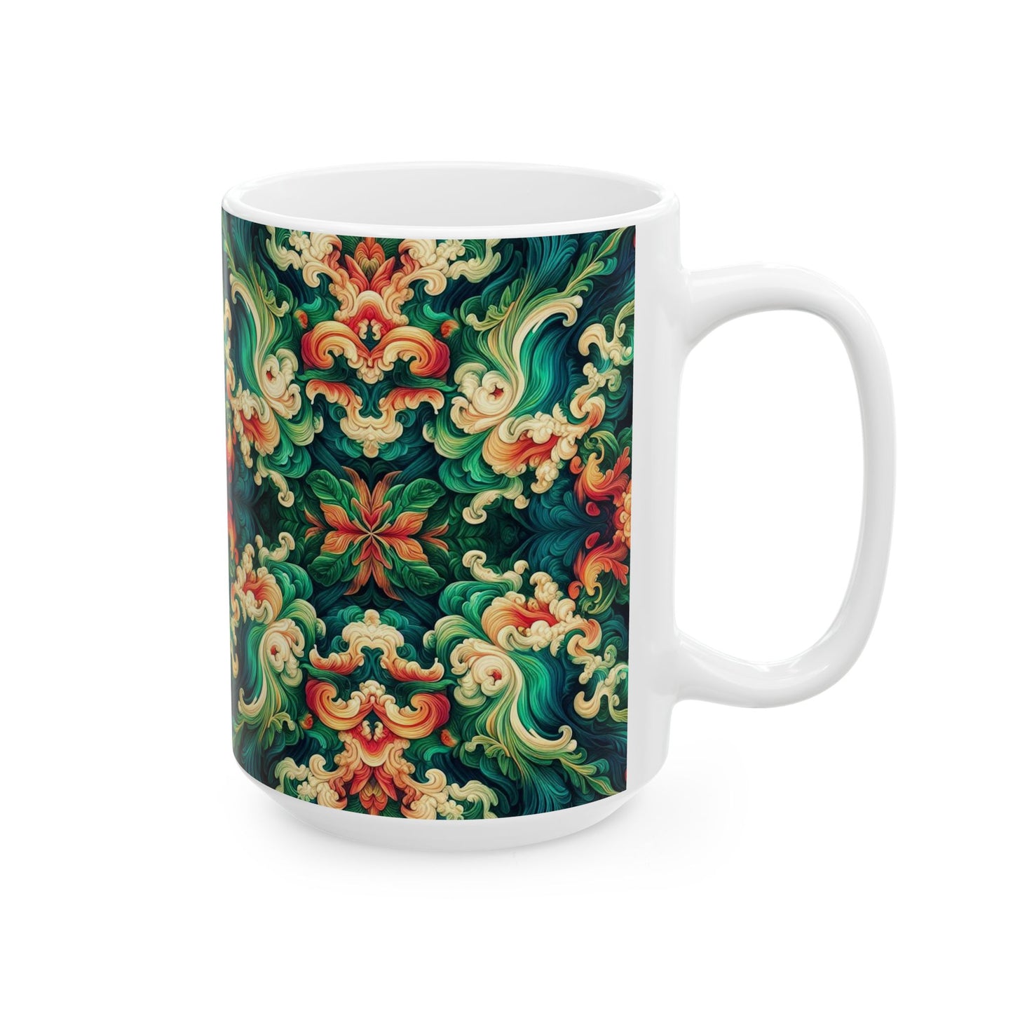 Taza de cerámica con diseño floral Aloha (11 oz y 15 oz)