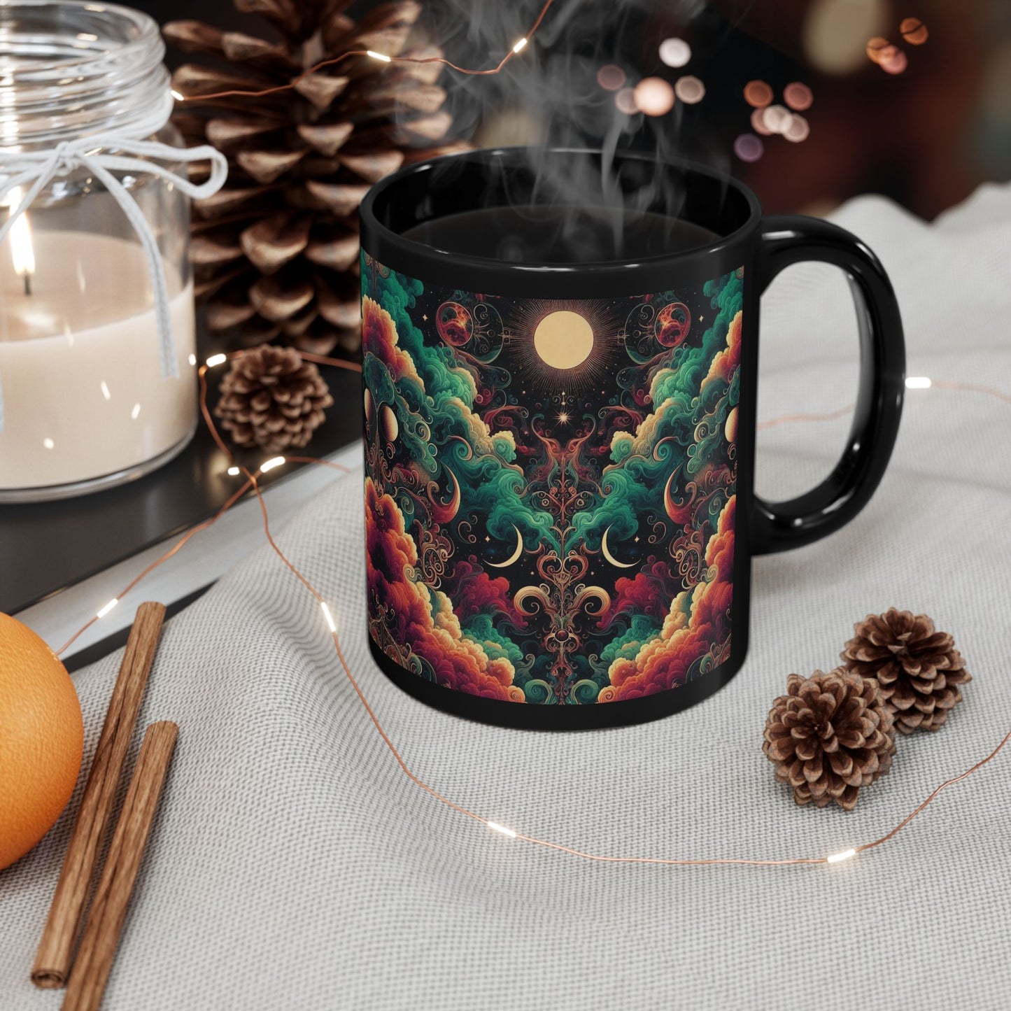 Taza negra Nebulosa Psicodélica - 325 ml y 430 ml