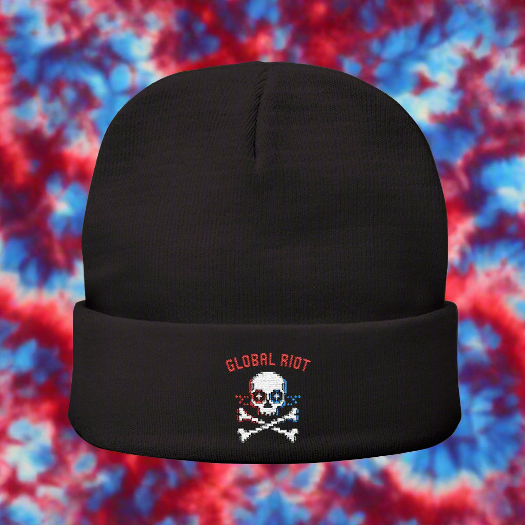 Global Riot Pixel Skull Beanie