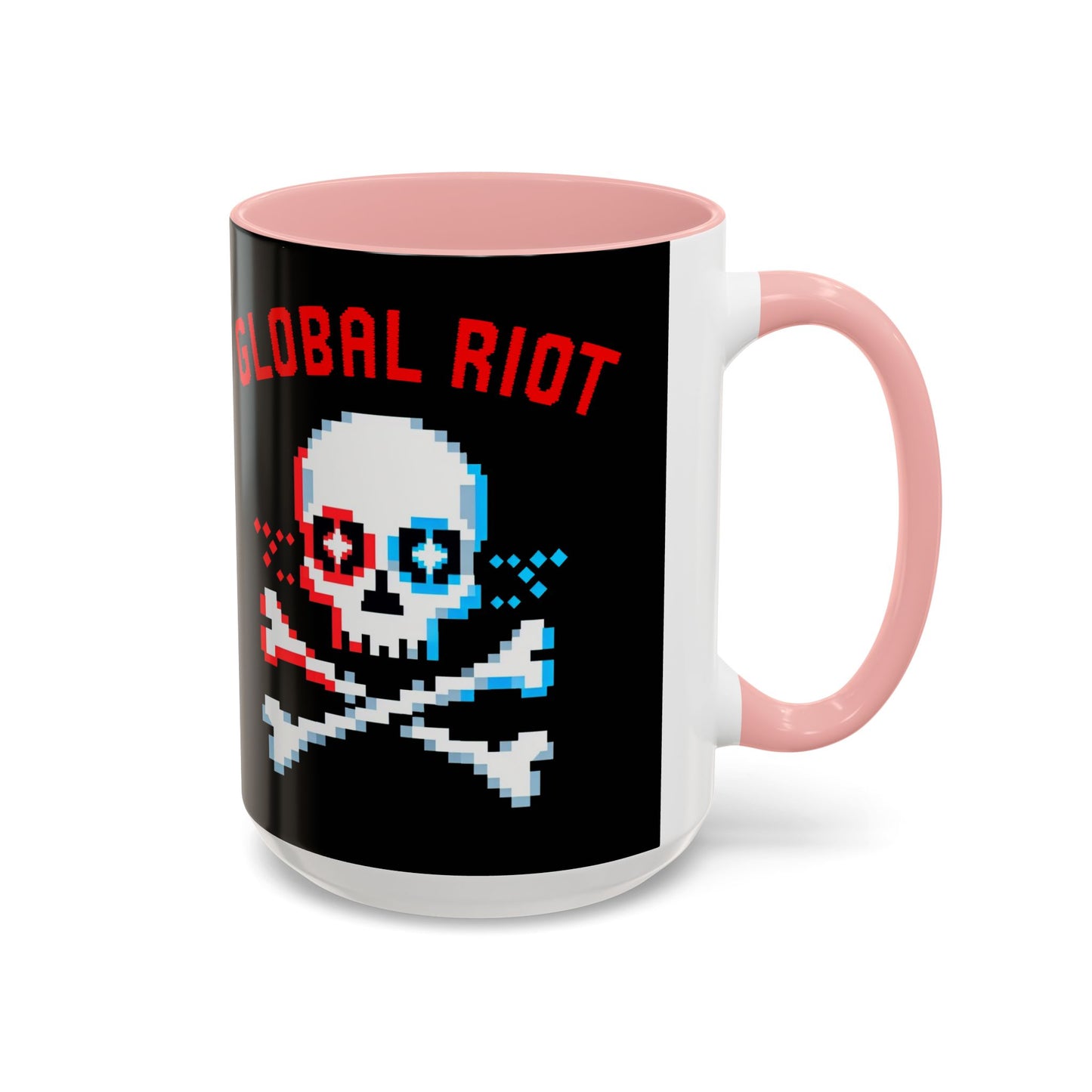 Taza de café con calavera pixelada de Global Riot (325 ml y 433 ml)