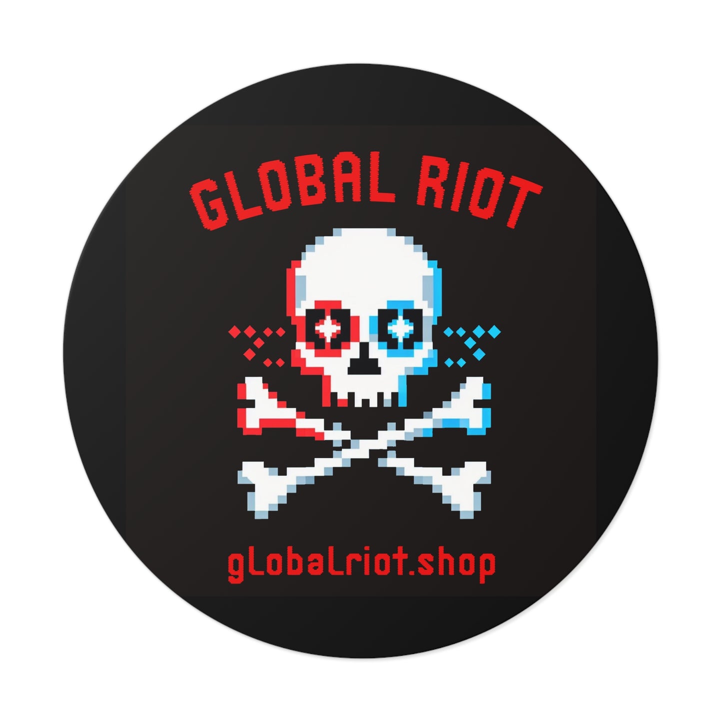 Global Riot Pixel Skull Stickers