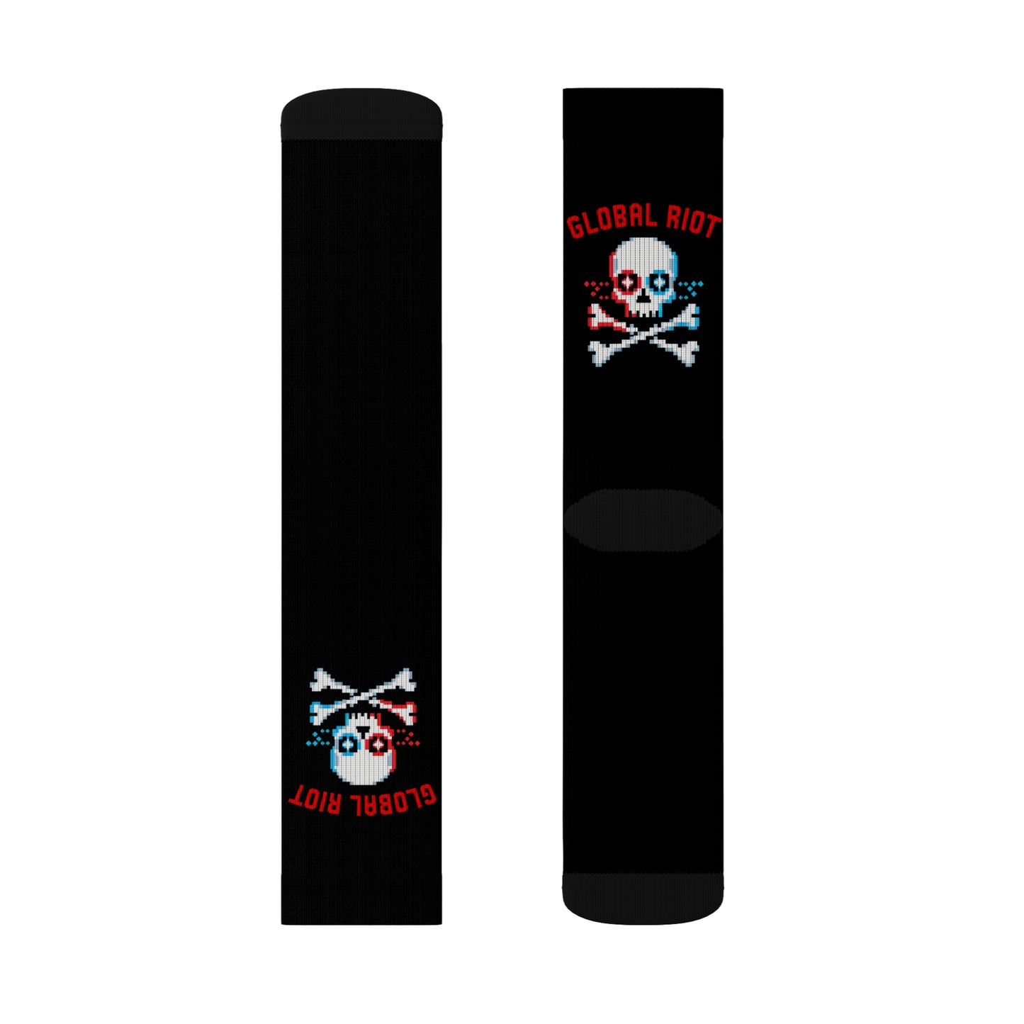 Global Riot Pixel Skull Crew Socks