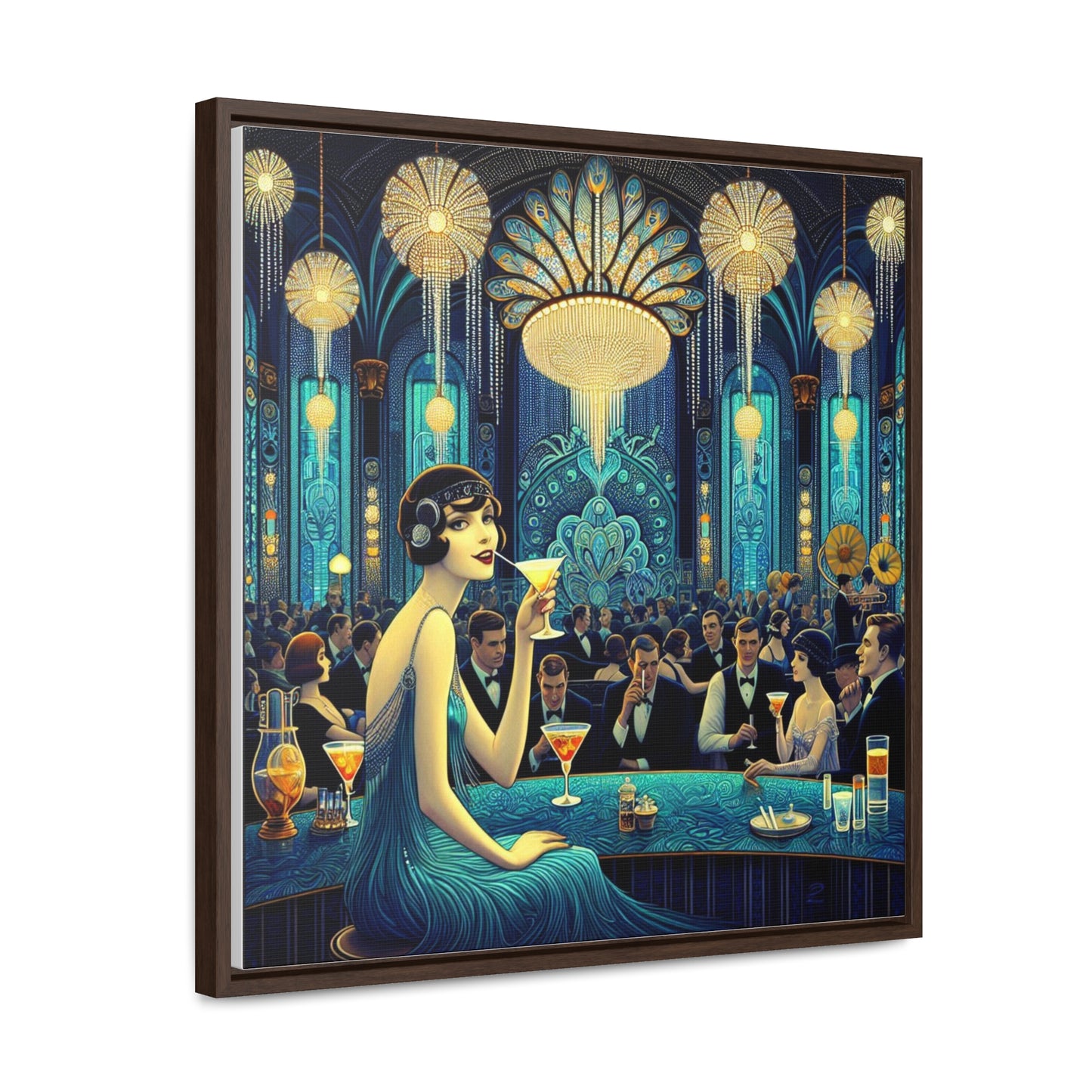 Flapper Days, lienzo de galería, marco cuadrado
