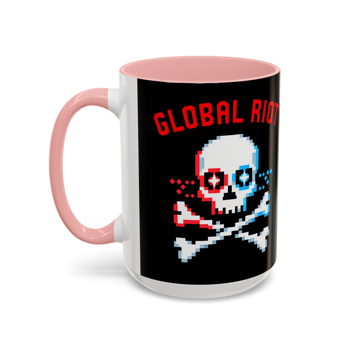 Taza de café con calavera pixelada de Global Riot (325 ml y 433 ml)