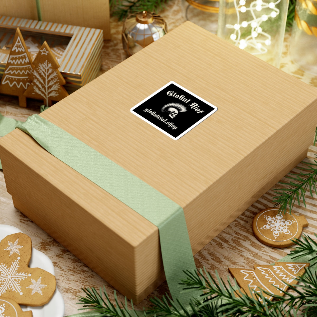 Global Riot Punk Skull Kiss-Cut Stickers