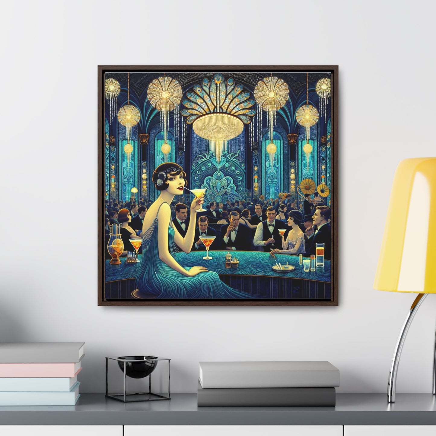 Flapper Days, lienzo de galería, marco cuadrado