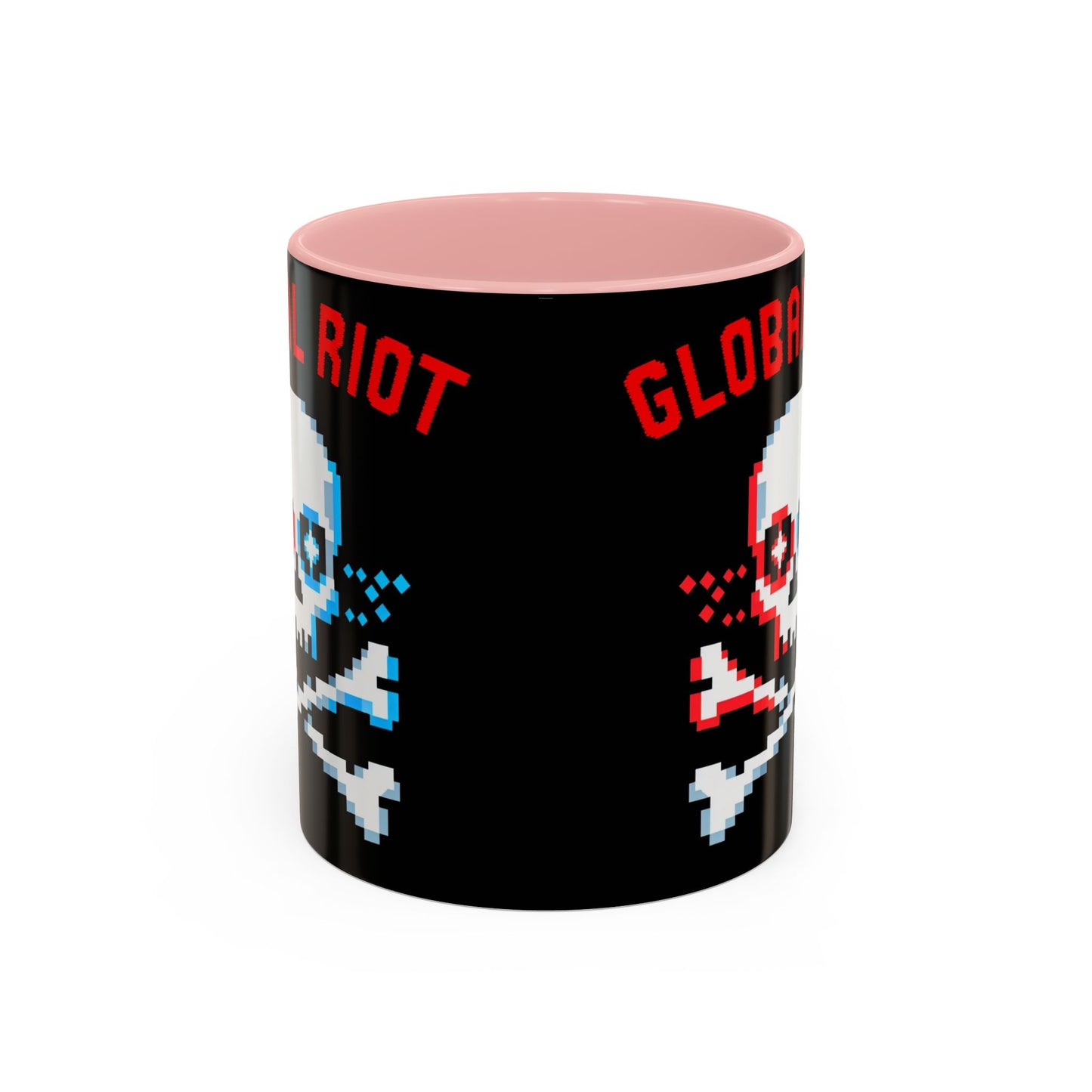 Taza de café con calavera pixelada de Global Riot (325 ml y 433 ml)