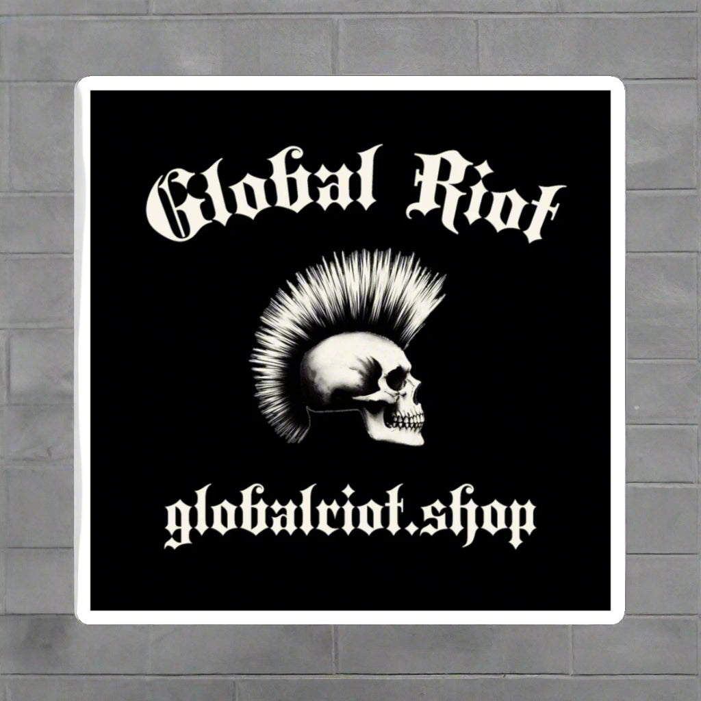 Pegatinas troqueladas de calaveras de Global Riot Punk