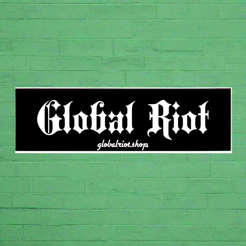 Pegatina para parachoques de Global Riot, 28 x 7,6 cm