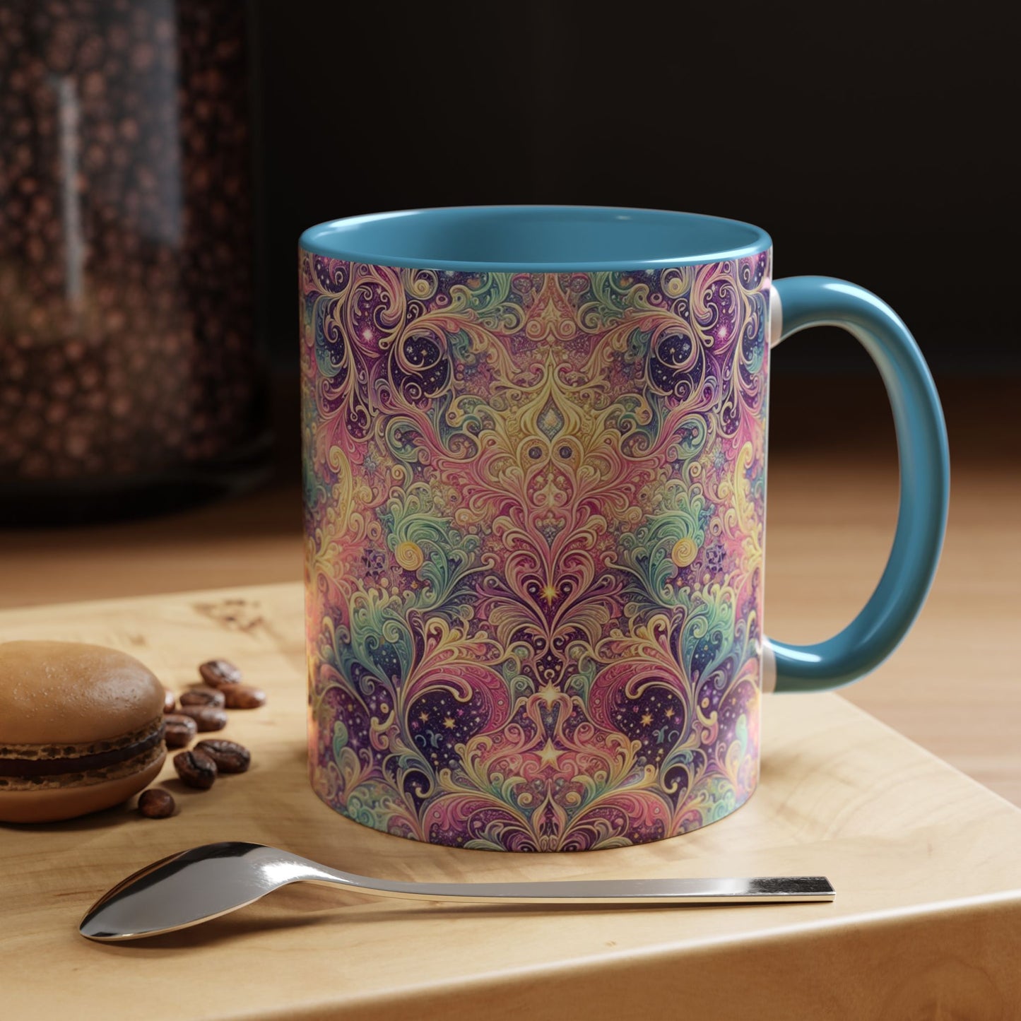 Taza de café con psicodelia pastel (325 y 430 ml)