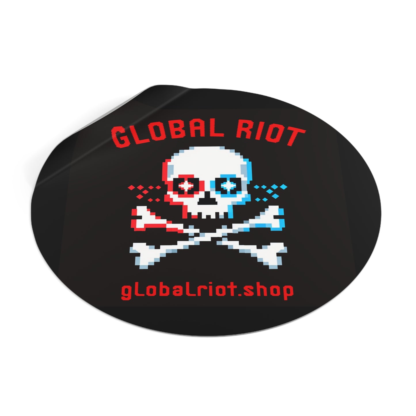 Global Riot Pixel Skull Stickers