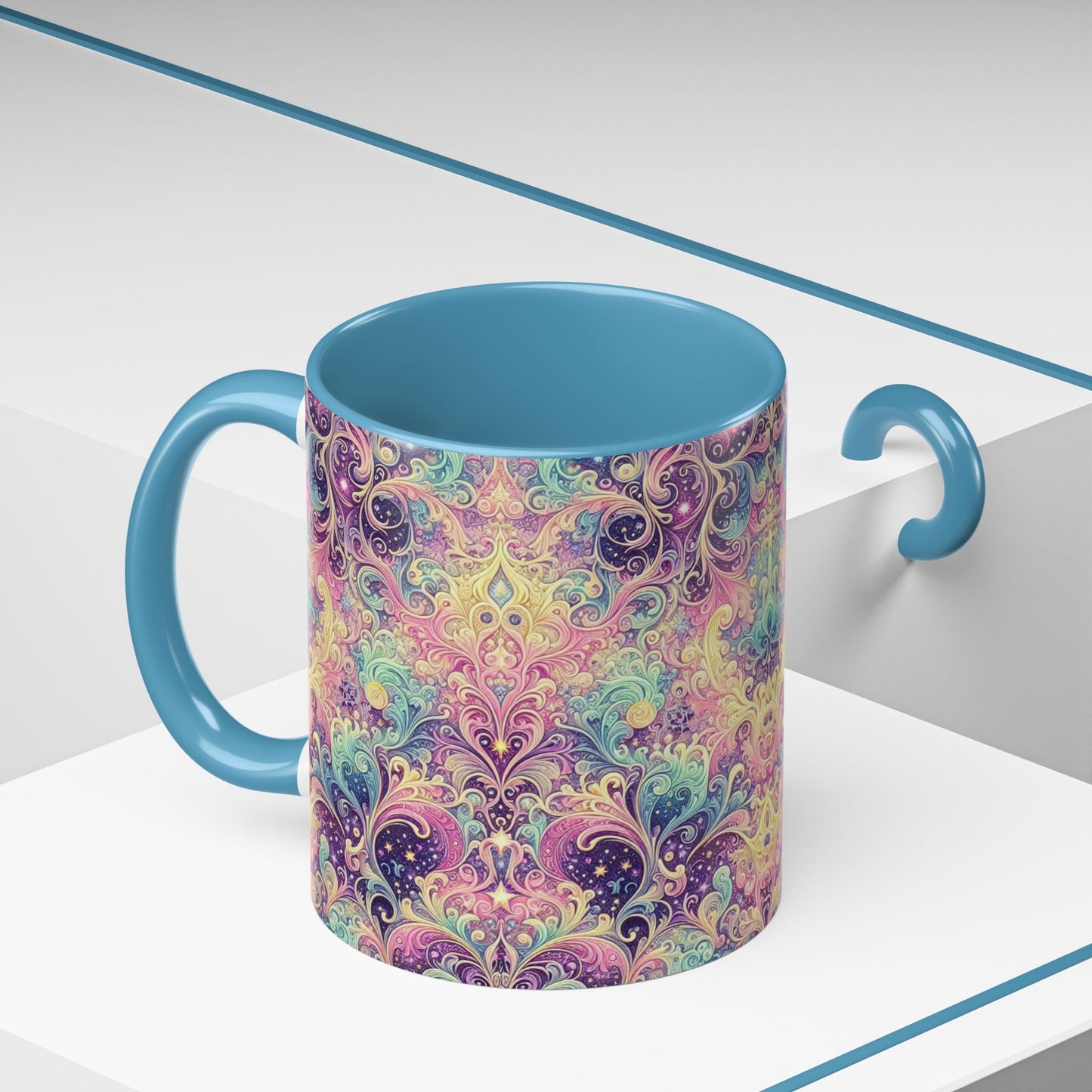 Taza de café con psicodelia pastel (325 y 430 ml)