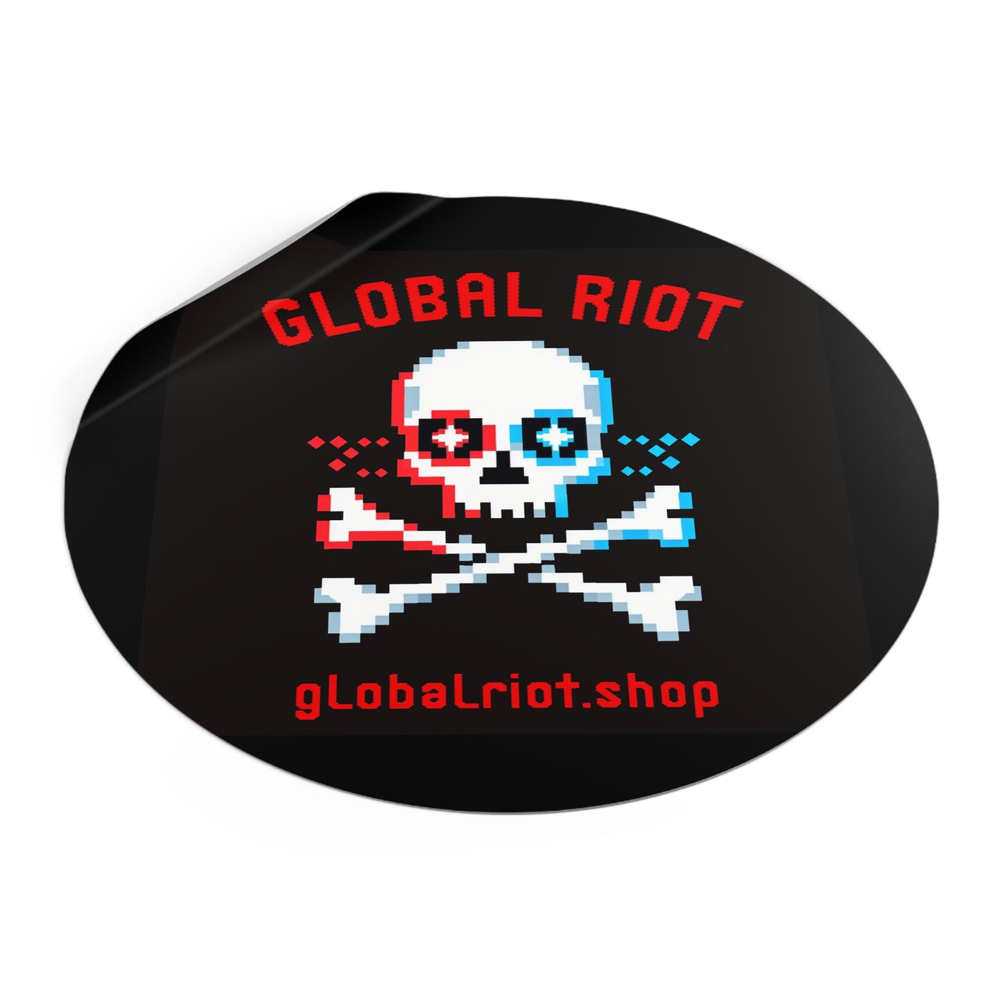Global Riot Pixel Skull Stickers