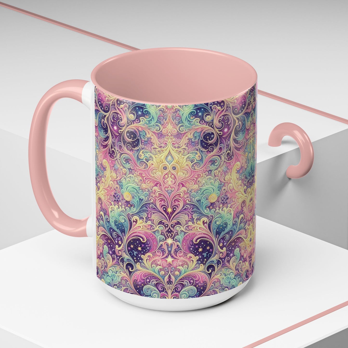 Taza de café con psicodelia pastel (325 y 430 ml)