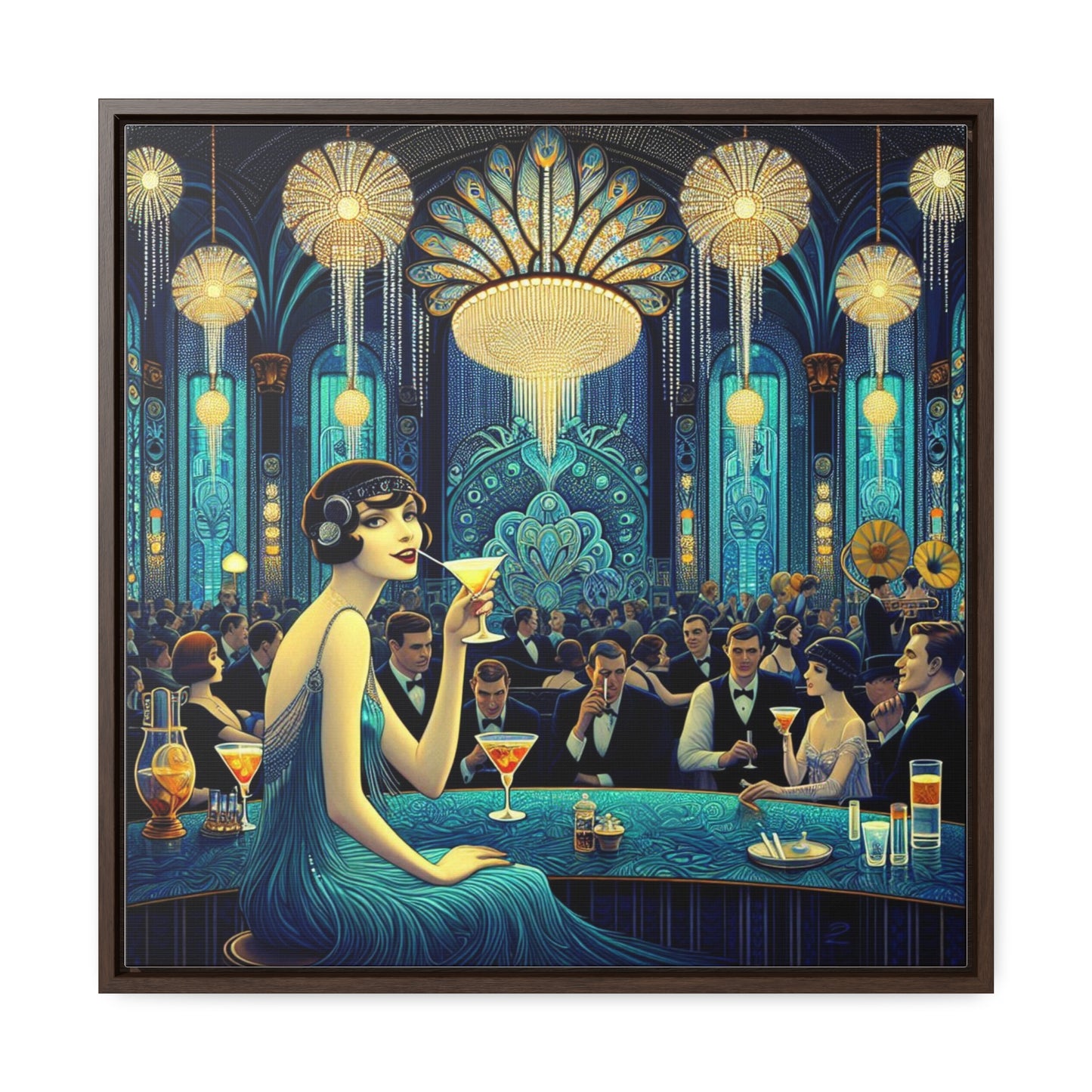 Flapper Days, lienzo de galería, marco cuadrado