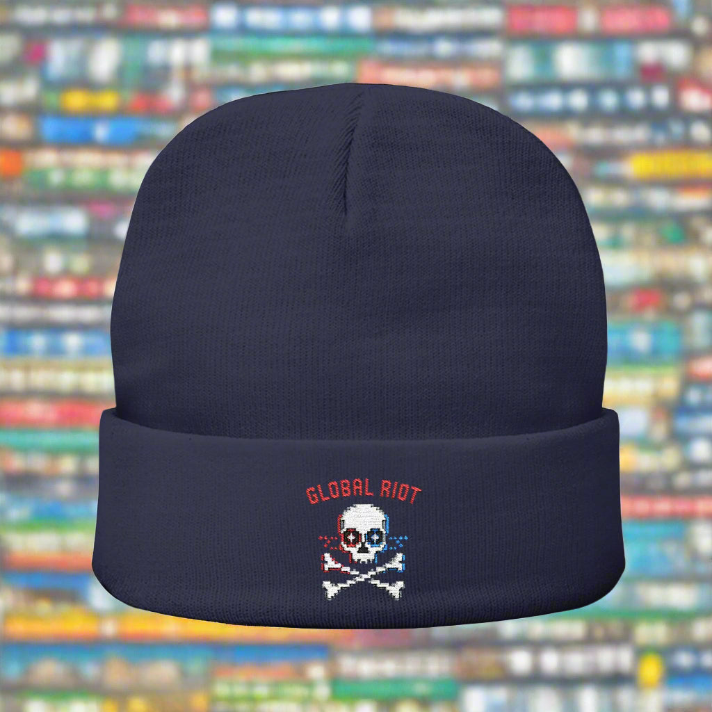 Global Riot Pixel Skull Beanie