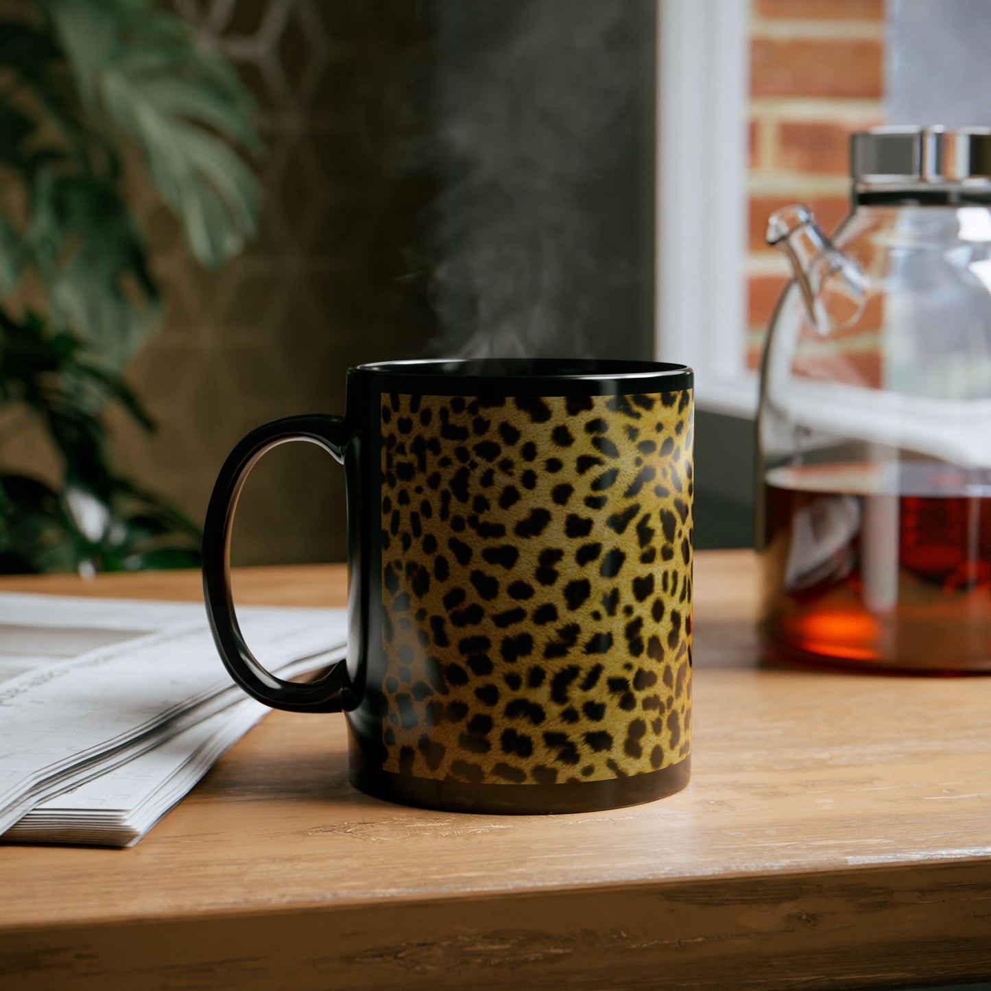 Taza con estampado de guepardo