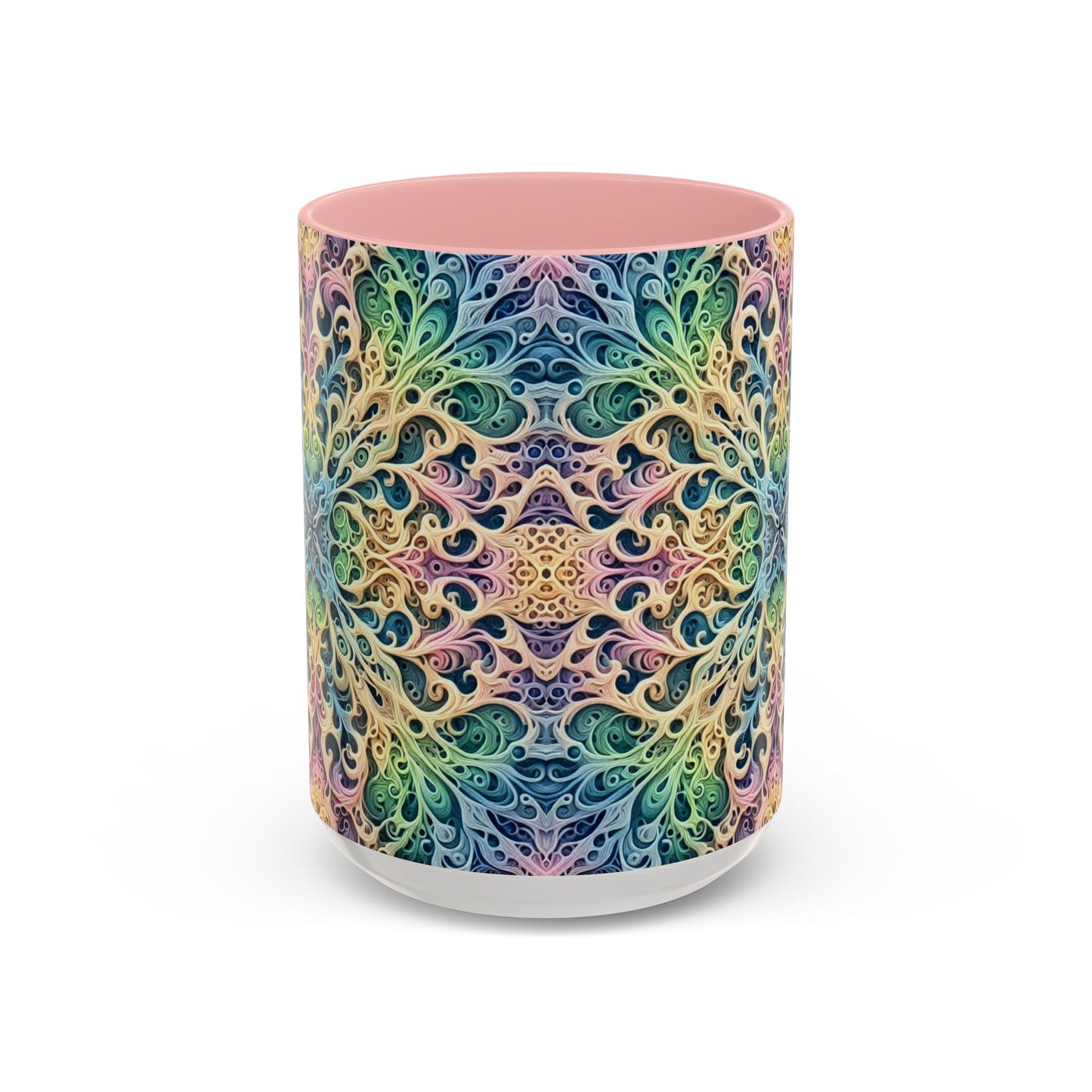 Taza de café con detalles de mandala colorido - 325 ml y 430 ml