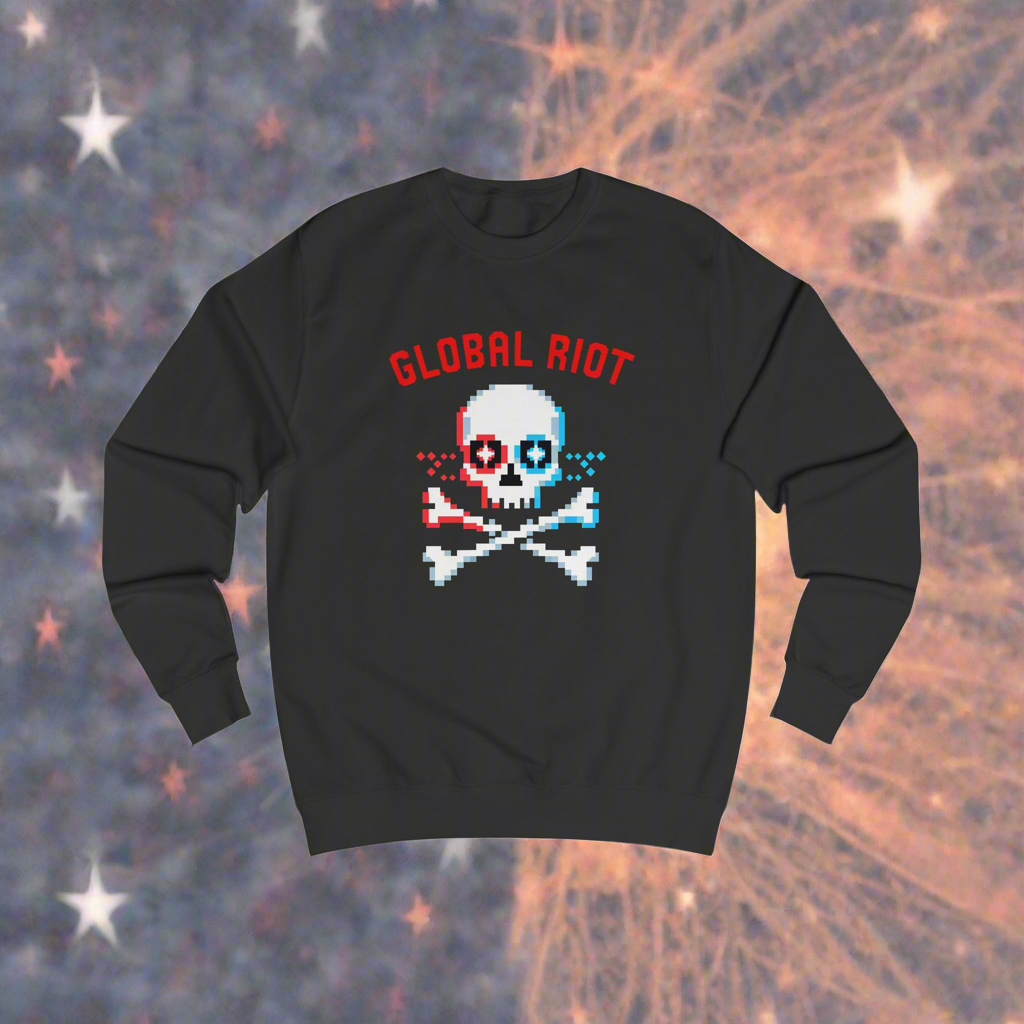 Sudadera unisex con calavera pixelada de Global Riot
