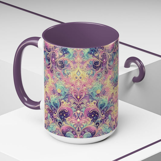 Taza de café con psicodelia pastel (325 y 430 ml)