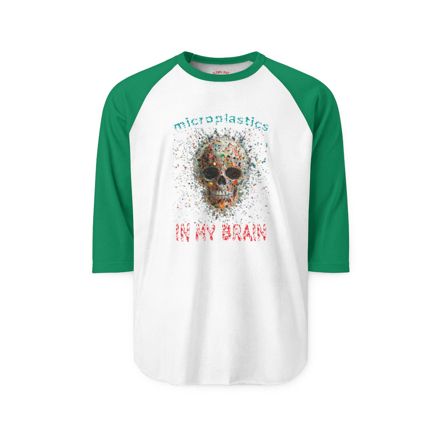 Camiseta de béisbol unisex "Microplásticos en mi cerebro"