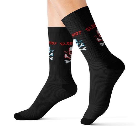 Global Riot Pixel Skull Crew Socks