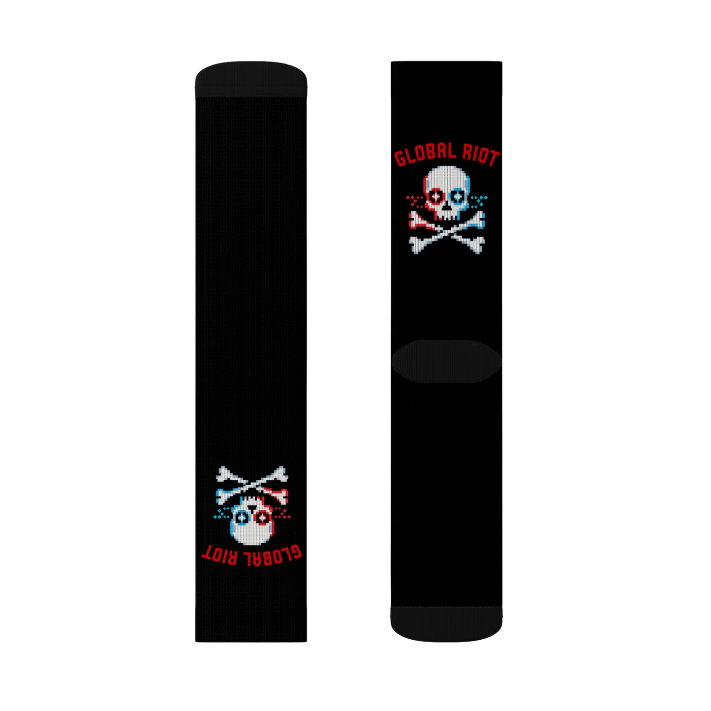 Global Riot Pixel Skull Crew Socks