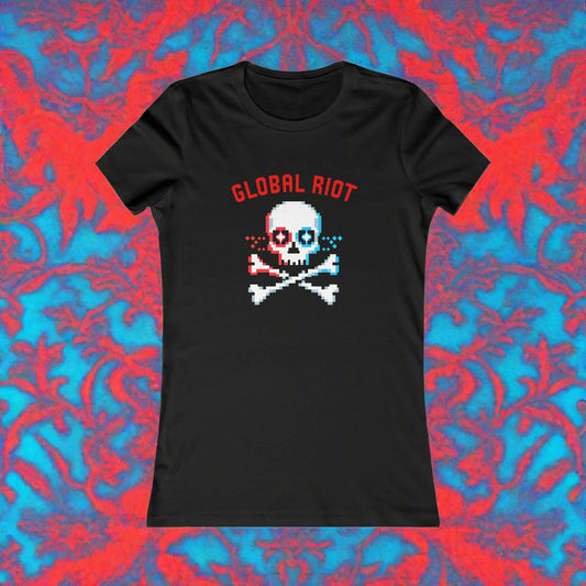 Camiseta de mujer con calavera pixelada de Global Riot