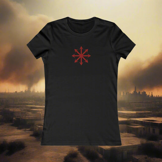 Camiseta de mujer con símbolo del caos