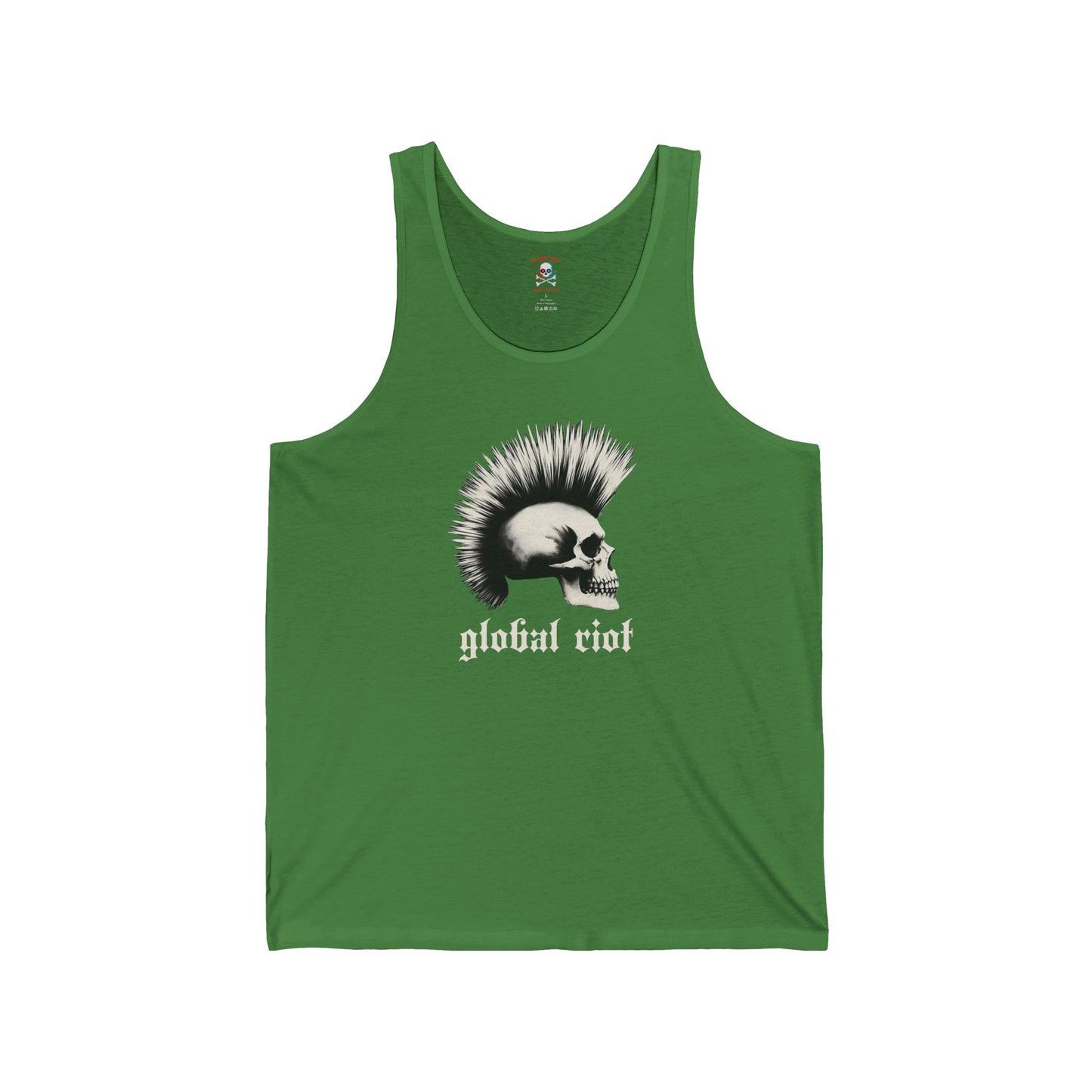 Camiseta sin mangas unisex con calavera punk de Global Riot 