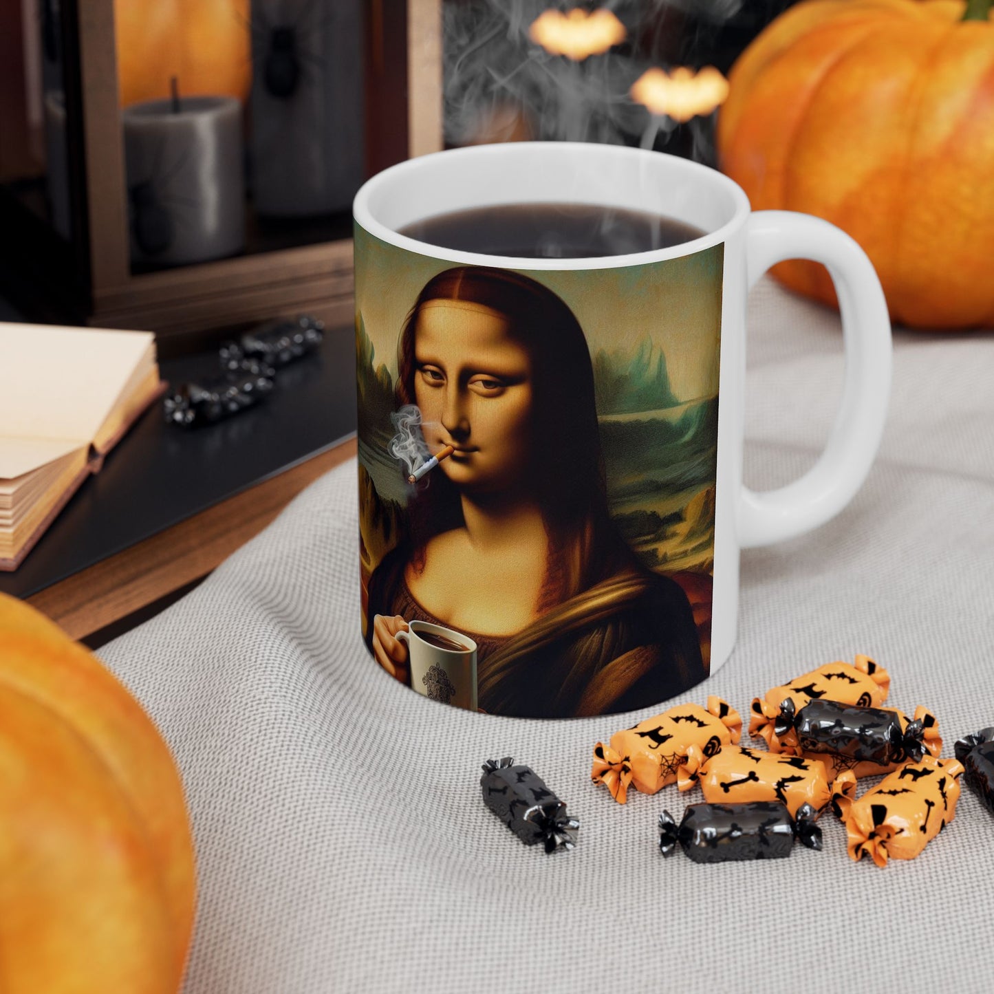 Taza de cerámica Smoking Mona (325 ml y 400 ml) 