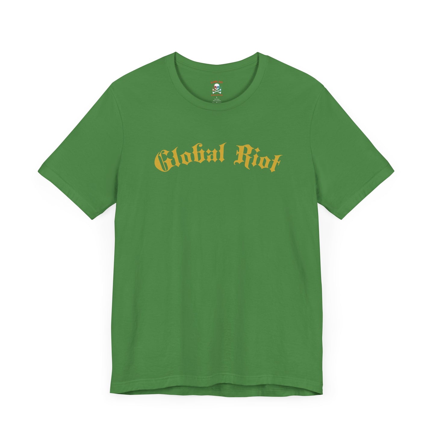 Global Riot Unisex T-Shirt, Gold Lettering