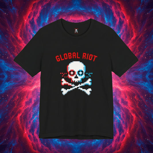 Global Riot Pixel Skull Unisex T-Shirt