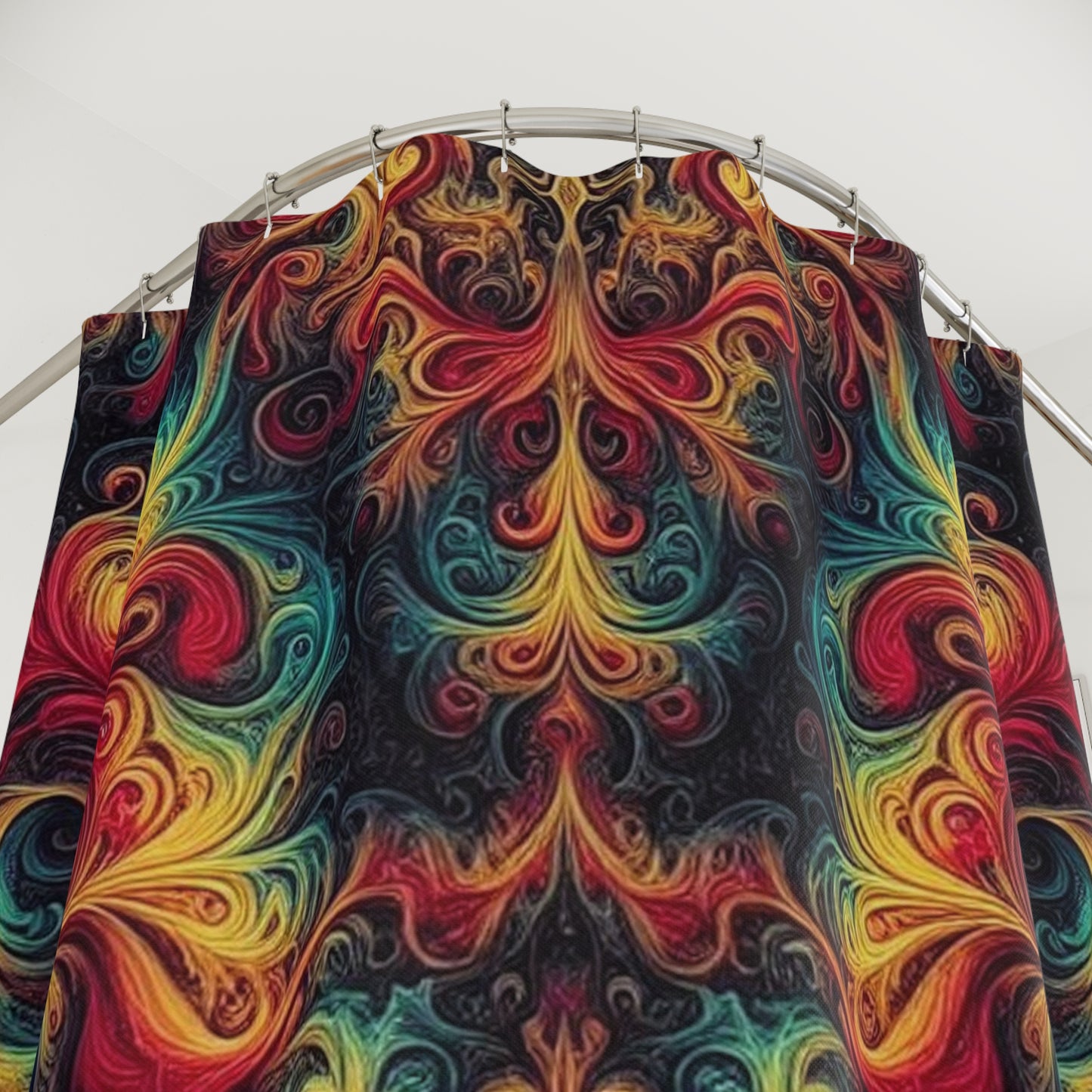 Psychedelic Damask Shower Curtains